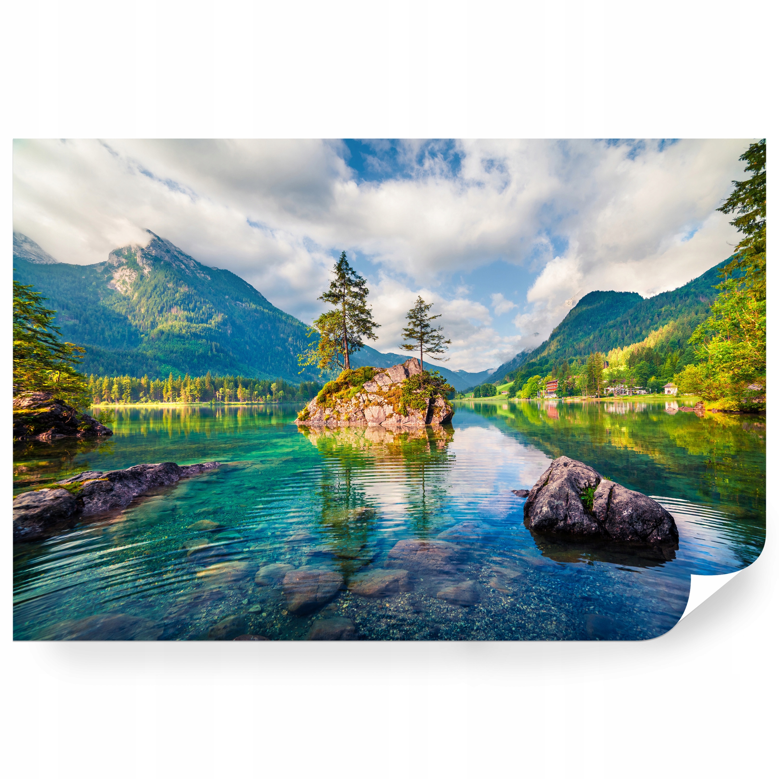 Samolepiaca fototapeta Jazero Hintersee Rakúske Alpy 450 x 300 cm