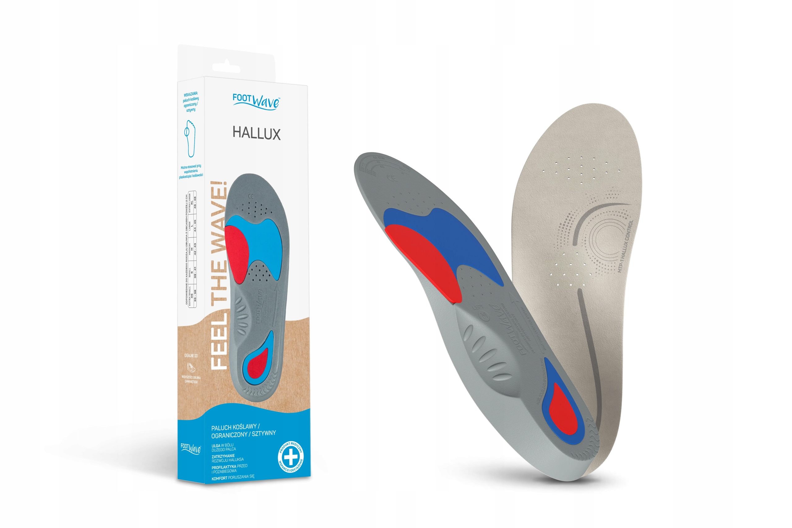 Footwave Ortopedické vložky do šikmých prstů Hallux S 39-41
