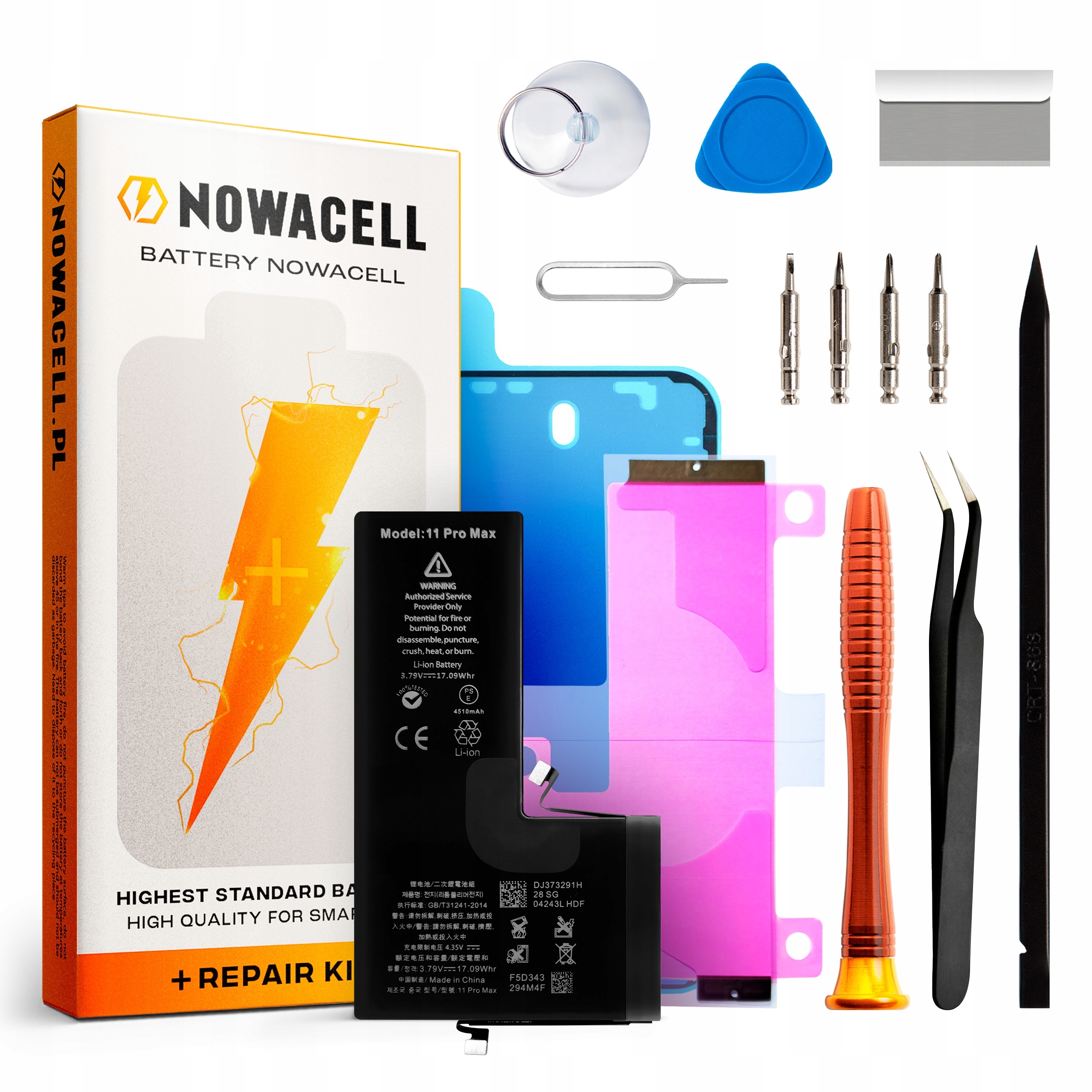 Bateria do iPhone 11 Pro Max Większa Pojemność 4510 mAh Zestaw Nowacell