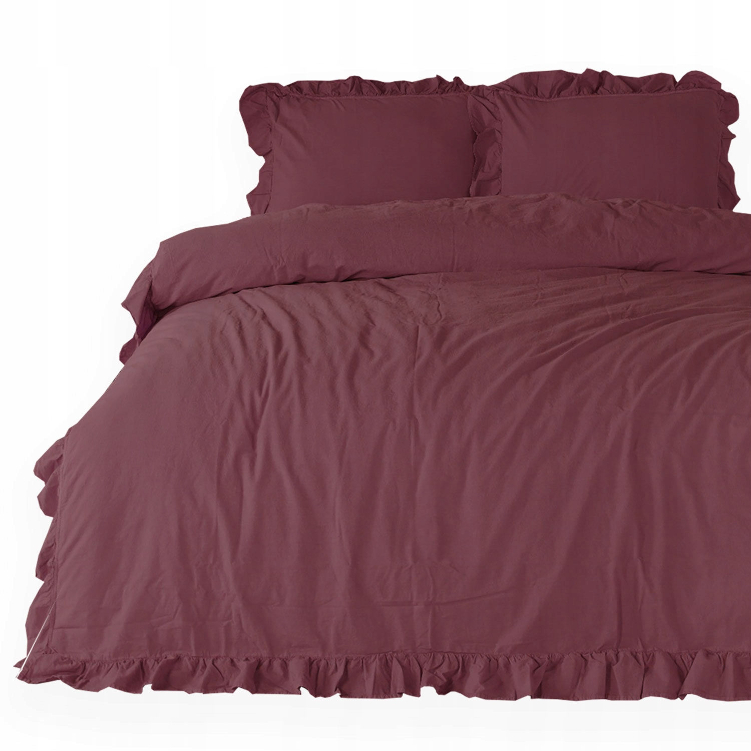 Pościel Fiolet StoneWASHED Bawełna Falbana 160x200