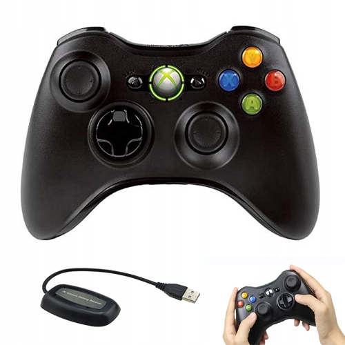 Bezprzewodowy Kontroler Gier 2.4G Gamepad Joystick Dual Vibration Usb (czarny)