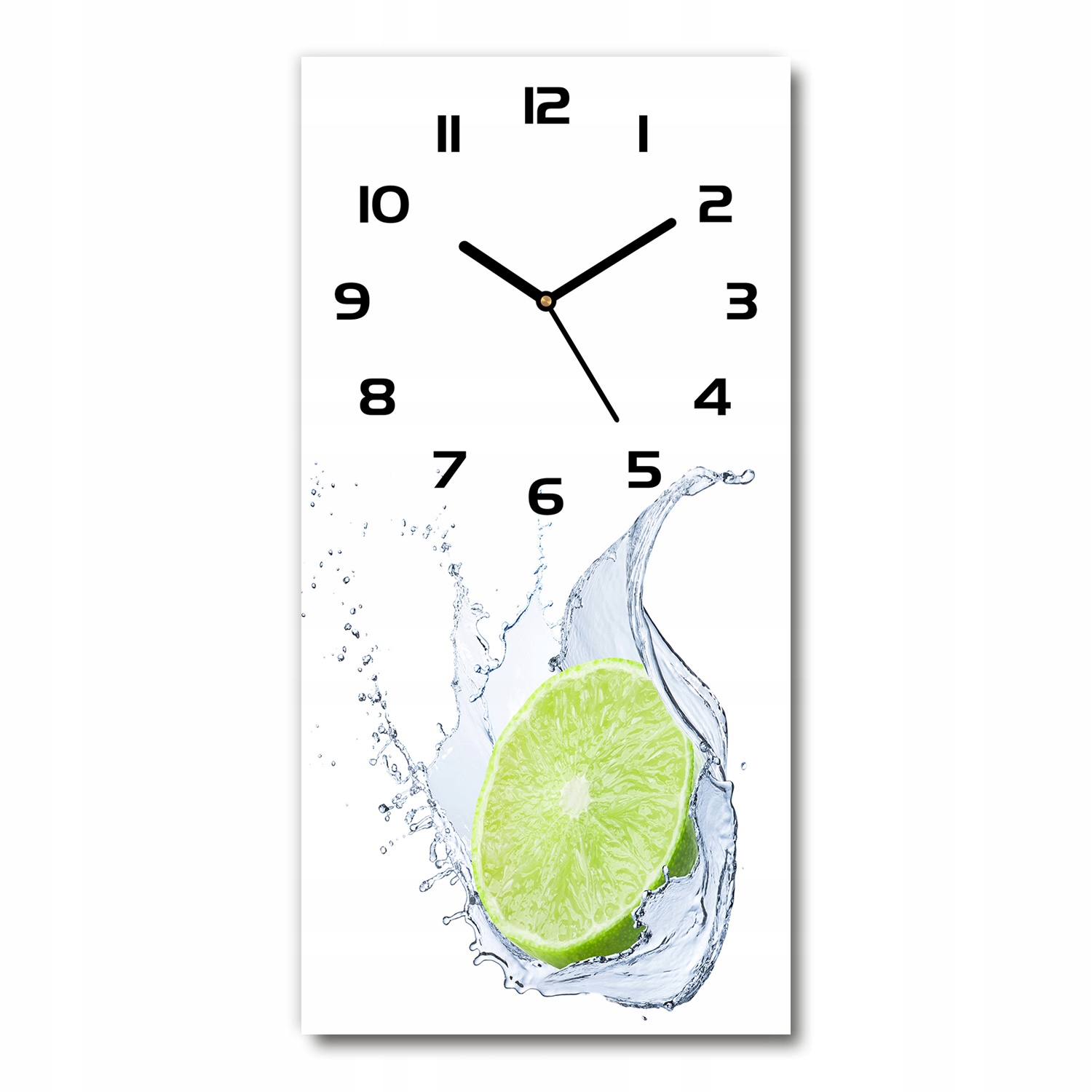 

Nowoczesny pionowy szklany zegar Limonka 30x60 cm