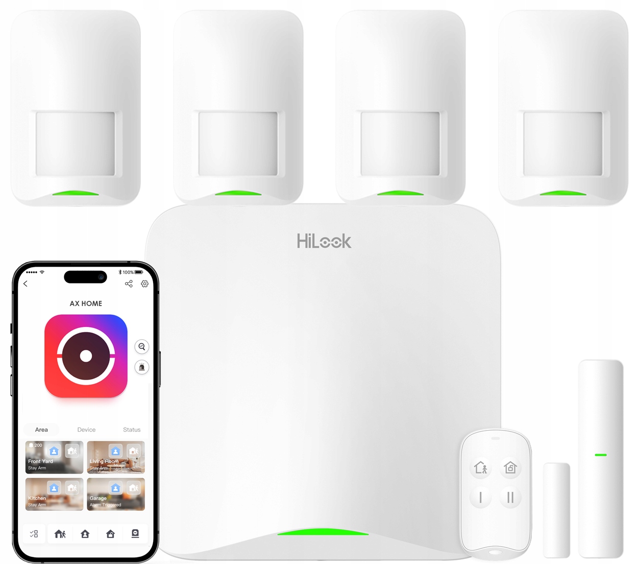 Alarmový set Ax Home 4 s detektorom pohybu WiFi 4G/LTE HiLook od Hikvision Apka