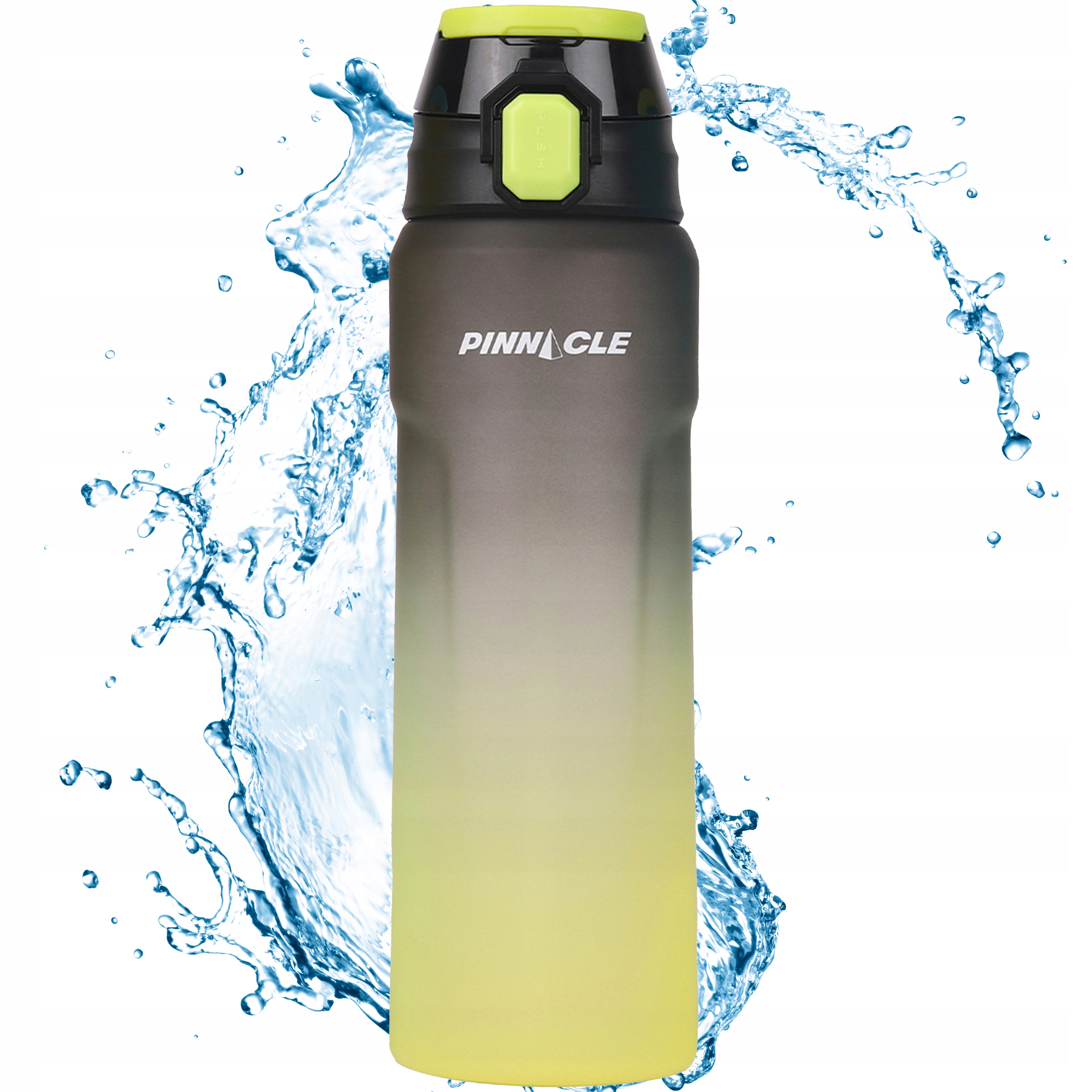 Butelka sportowa do wody ze słomką miarką 1 l Pinnacle PHY-BL-1018 czarna