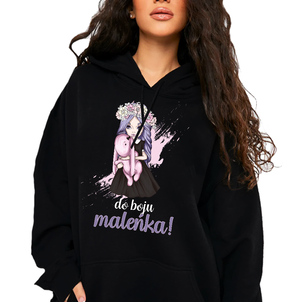 Mikina S Kapucí Bavlněná mikina Do Boje Malá Ženská Motivace XL