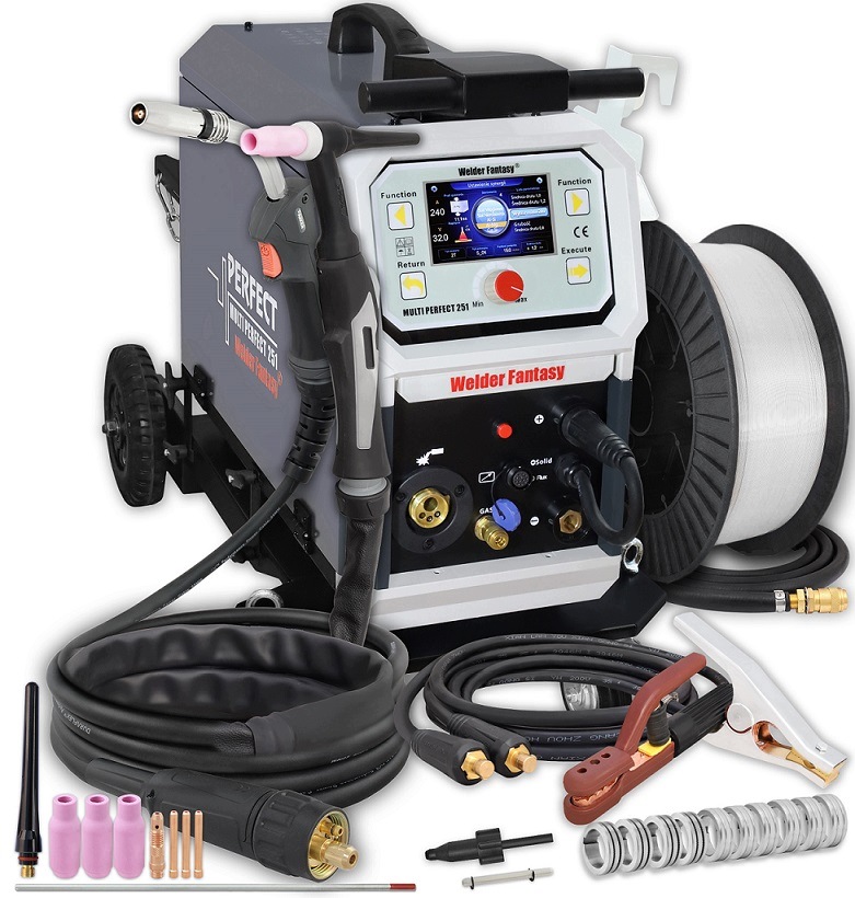 Półautomat spawarka Multi Perfect 251 Bipulse Mig Tig Mma drut AlSi 7 kg