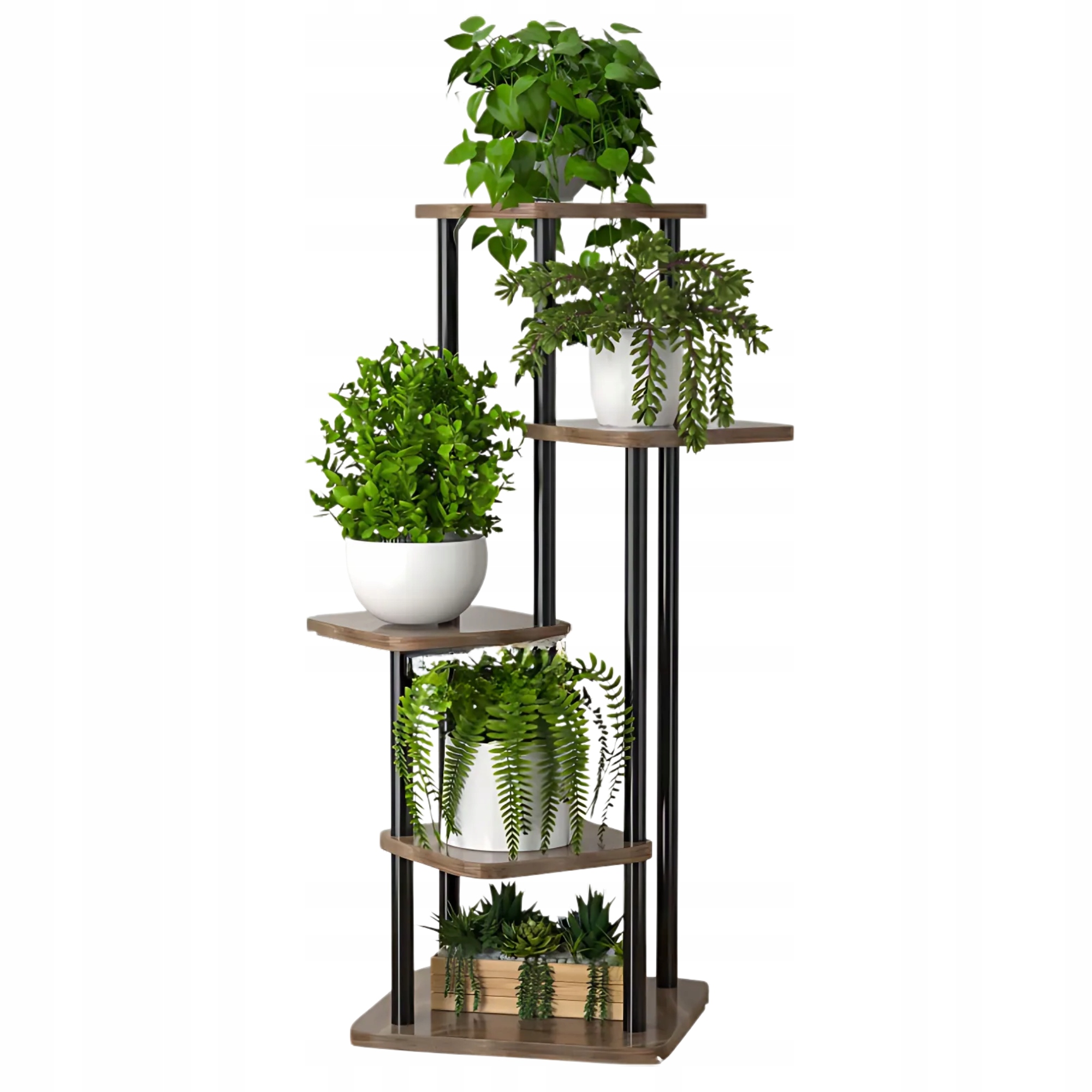 Úzký Regál Držák Na Květináč Na Květiny Stojan Kovový Stojící Loft Rostliny 106 CM