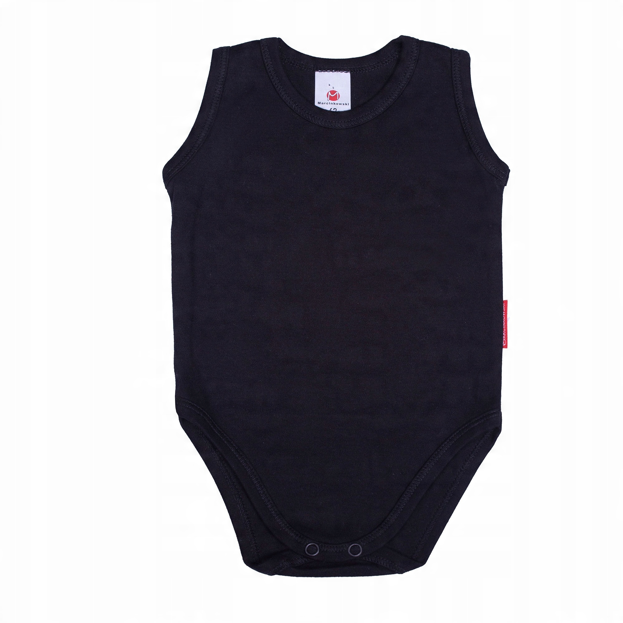 

Czarne Body Bez Rękawka Gładkie 86 CM Bawełna