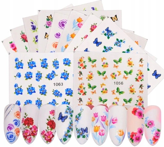 

Naklejki Wodne Na Paznokcie Różne Zestaw