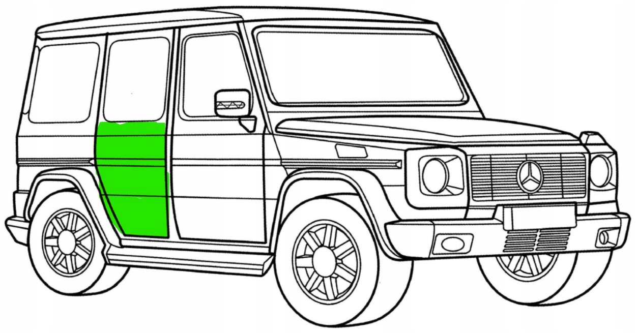DRZWI TYŁ PRAWE MERCEDES G GELENDA WOLF PUCH 5D Producent części AB