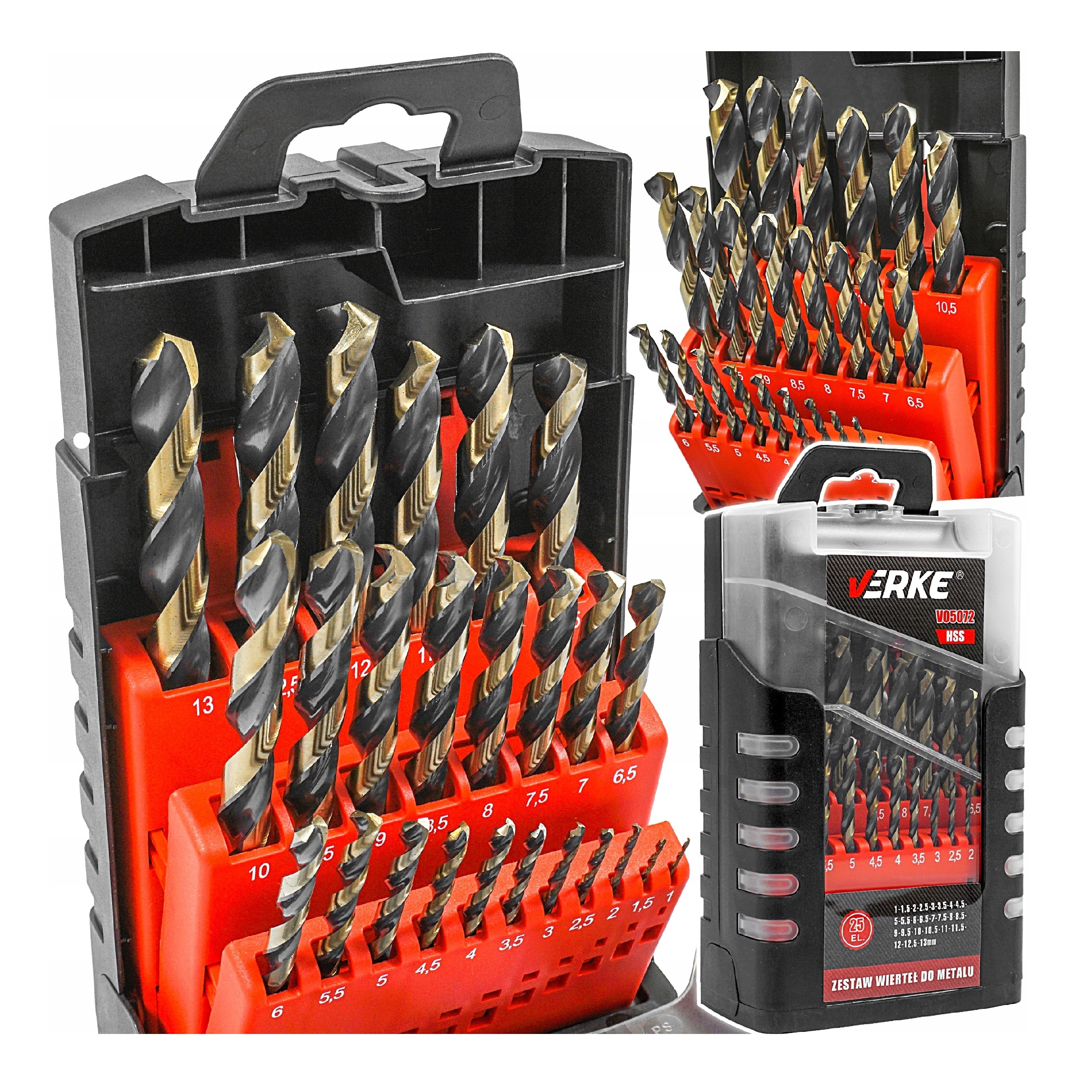 Wiertła Do Metalu Stali Zestaw Wierteł 1-13mm 25szt Hss Mocne Solidne Ostre