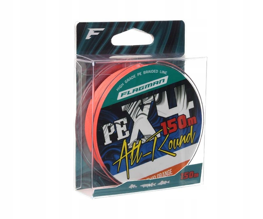 Plecionka Flagman All-Round Pe X-4 Fluo Orange 150m 0,16