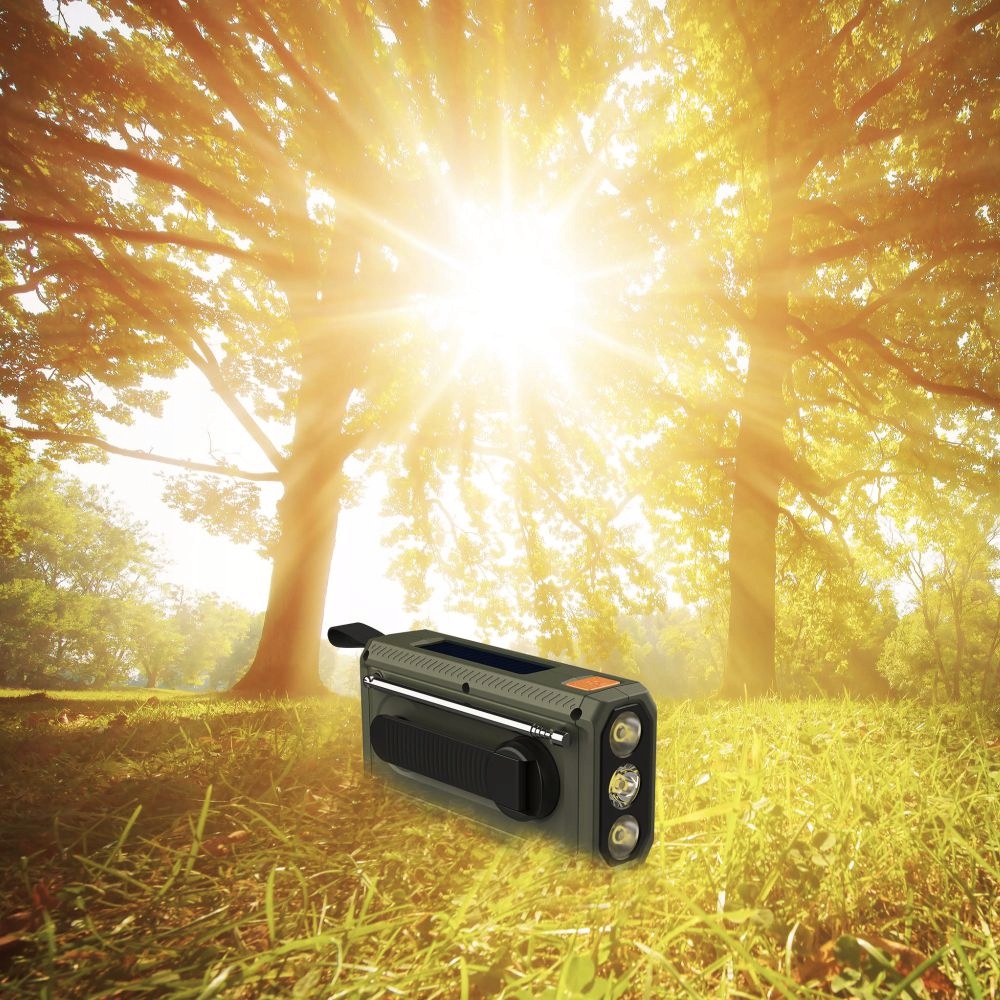 RADIO SOLARNE AWARYJNE POWERBANK 4000mAh MOCNA LATARKA DYNAMO FM AM SOS Radio AM FM