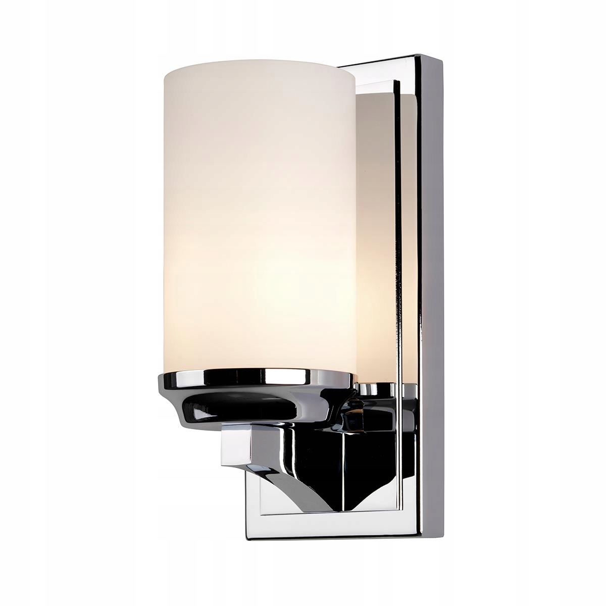 Kúpeľňové nástenné svietidlo, chróm, sklo, biele, tienidlo, 24 cm, IP44, Feiss