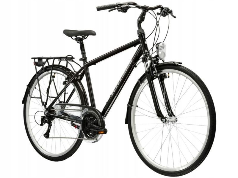 Rower trekkingowy Kross Explorer 2.0 M19 28 cali męski Czarno-srebrny