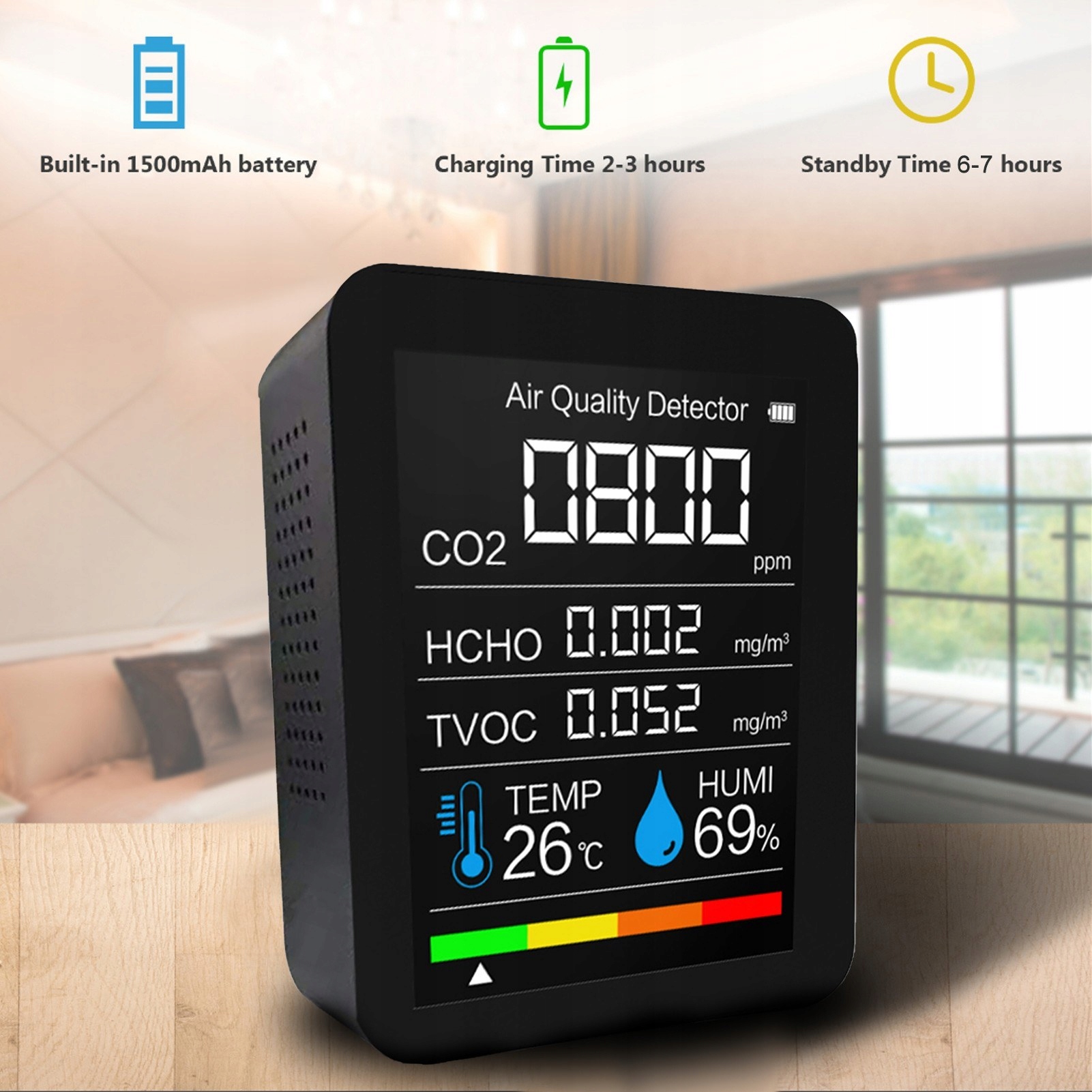 Монитор качества воздуха CO2/HCHO/TVOC EAN (GTIN) 0798383796787