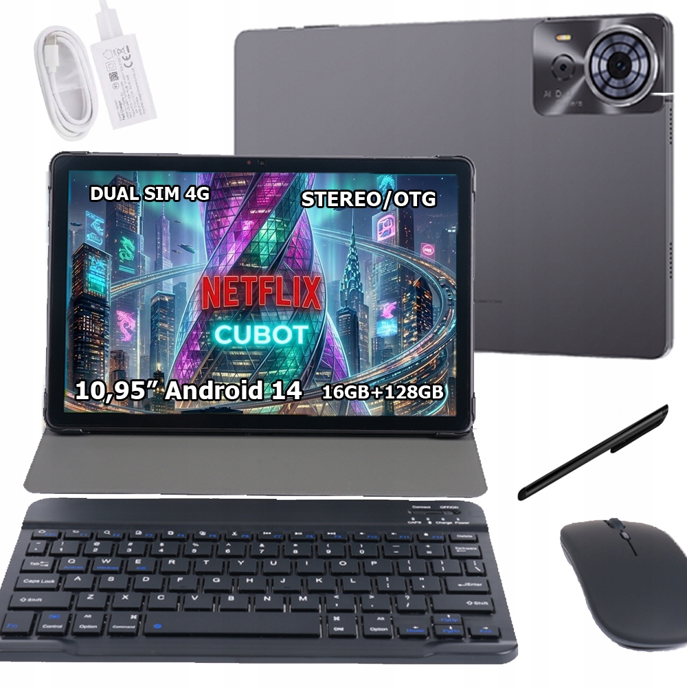 TABLET CUBOT TAB 70 10,95" 16/128GB LTE 4G GPS WIFI ANDROID KLAWIATURA MYSZ