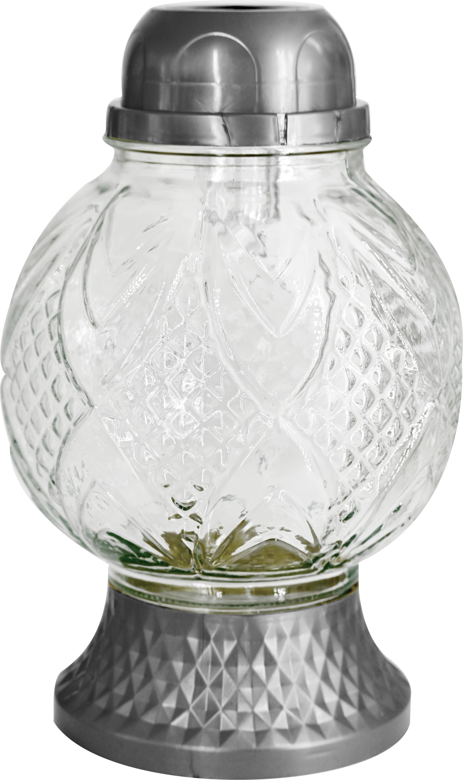 Wysoki Znicz Solarny LED 27 cm – ZNICZE EKO | Wodoodporny | SREBRNY