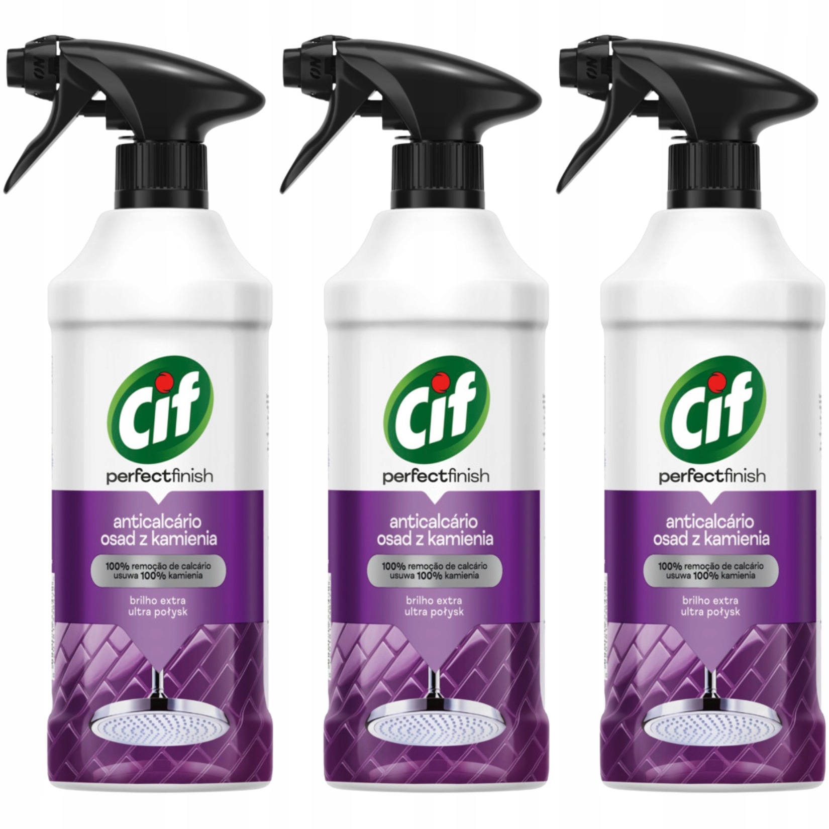 Cif Perfect Finish spray do usuwania kamienia w łazience 435 ml 3x