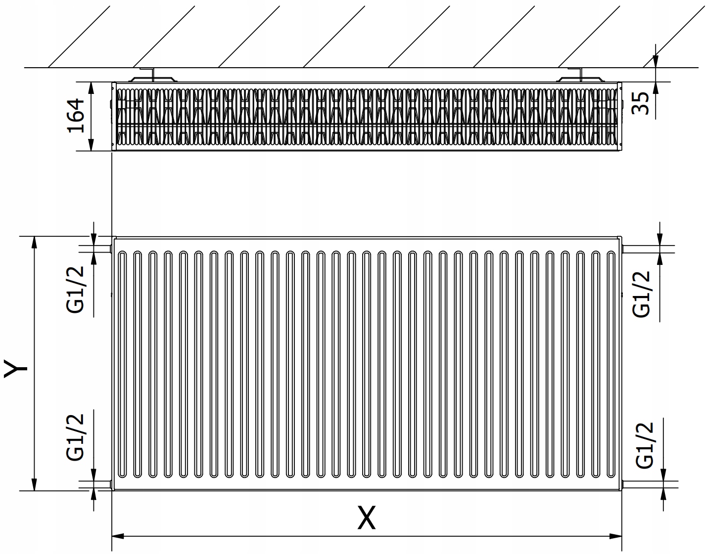 MEXEN C33 GRZEJNIK PŁYTOWY 900 x 1600 MM BOCZNY BIAŁY 5091 W Kolor biały