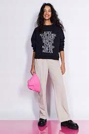 H&M 34 XS LUŹNA BLUZA NEW YORK OVERSIZE A58 Kolor czarny