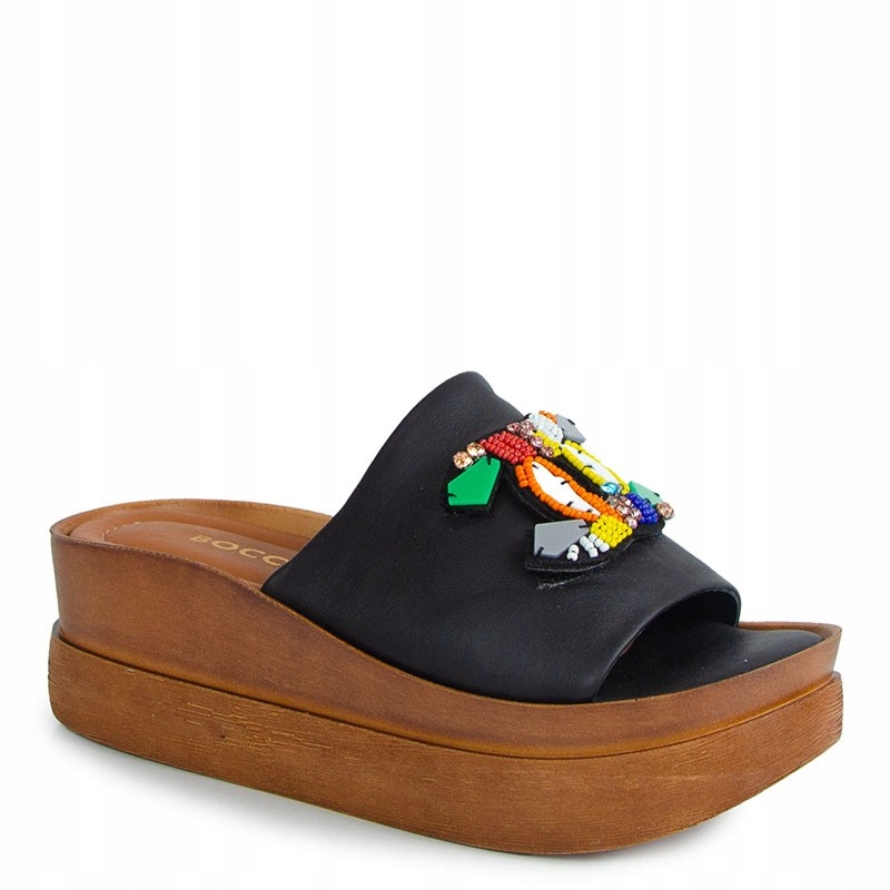 Boccato 273.18 Černé Kožené Nazouváky S Ozdobou 40