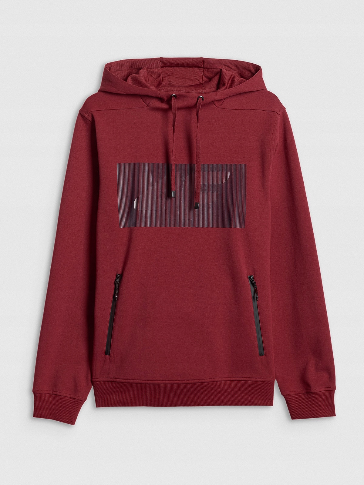 4F Tepláková Mikina Červená S Kapucí Lehká Velikost S L