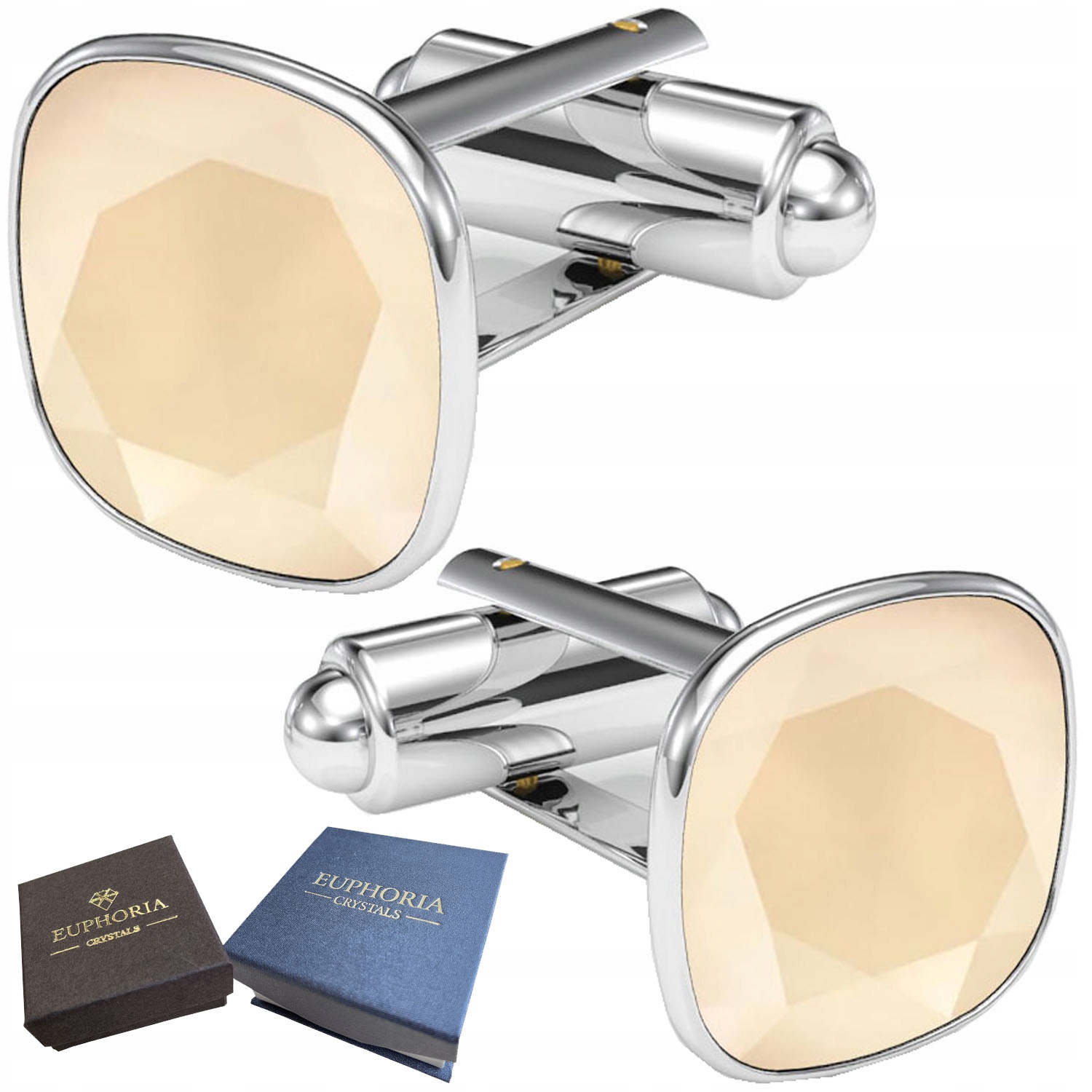 Stříbrné manžetové knoflíčky 925 Dámské Pánské Krystaly pro manželovu manželku