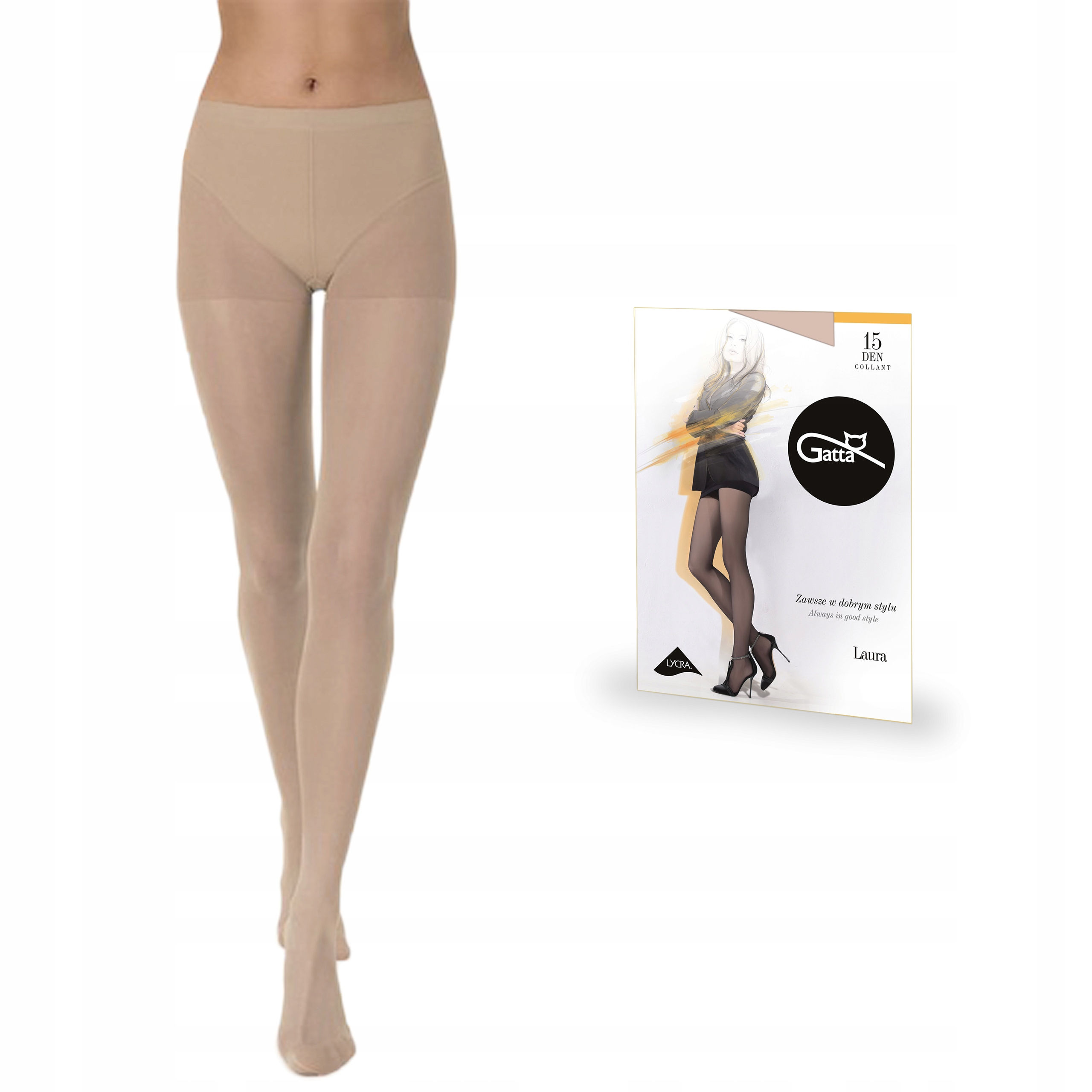 

Rajstopy Gatta Laura 15 den lycra, Claro 2-S