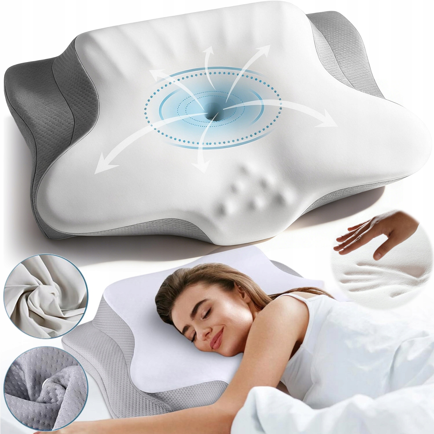 Poduszka Ortopedyczna Do Spania Antisnoring Na Chrapanie Profilowana Trwała