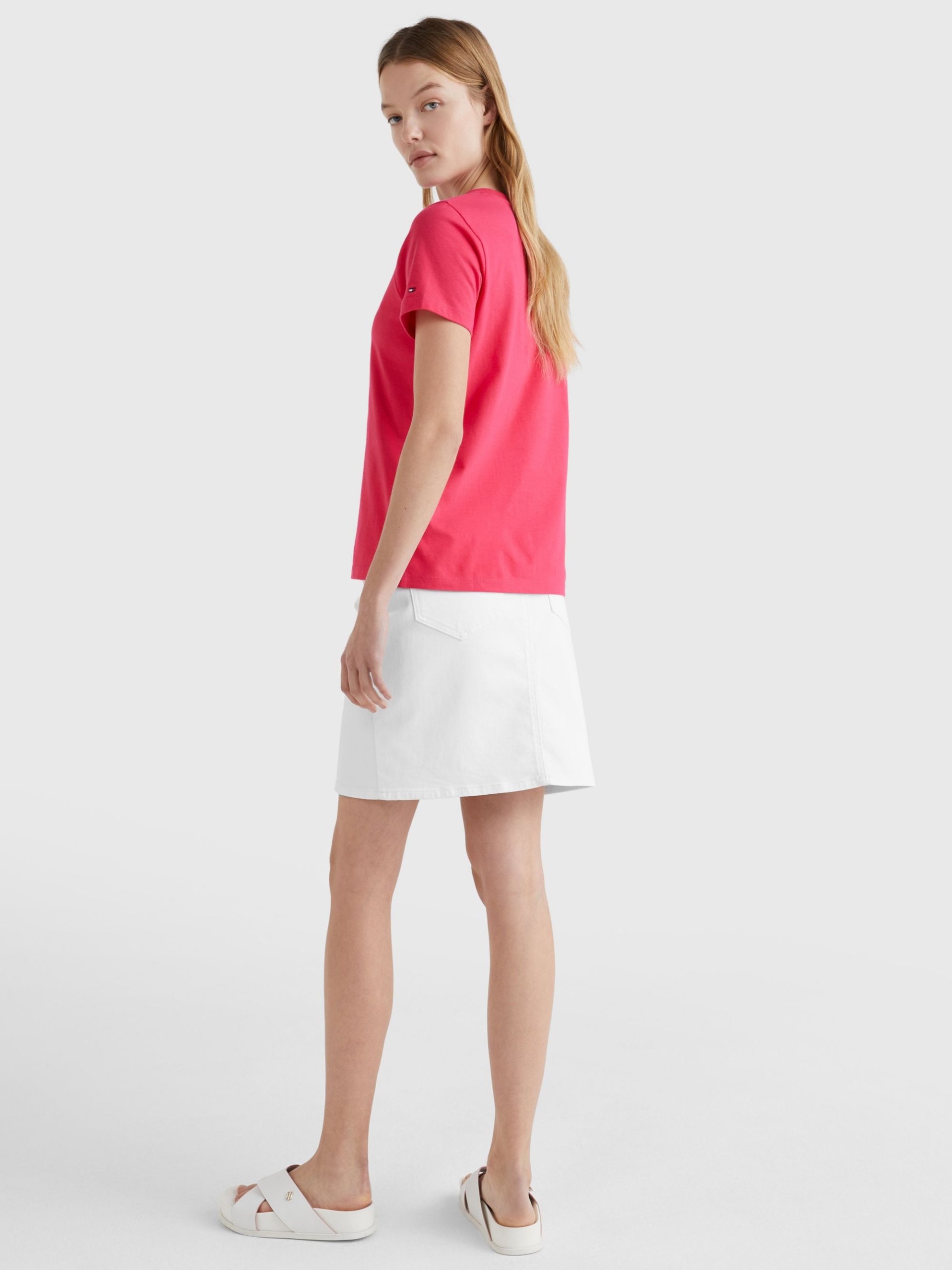 TOMMY HILFIGER DAMSKA KOSZULKA T-SHIRT PINK r.XS Rozmiar XS