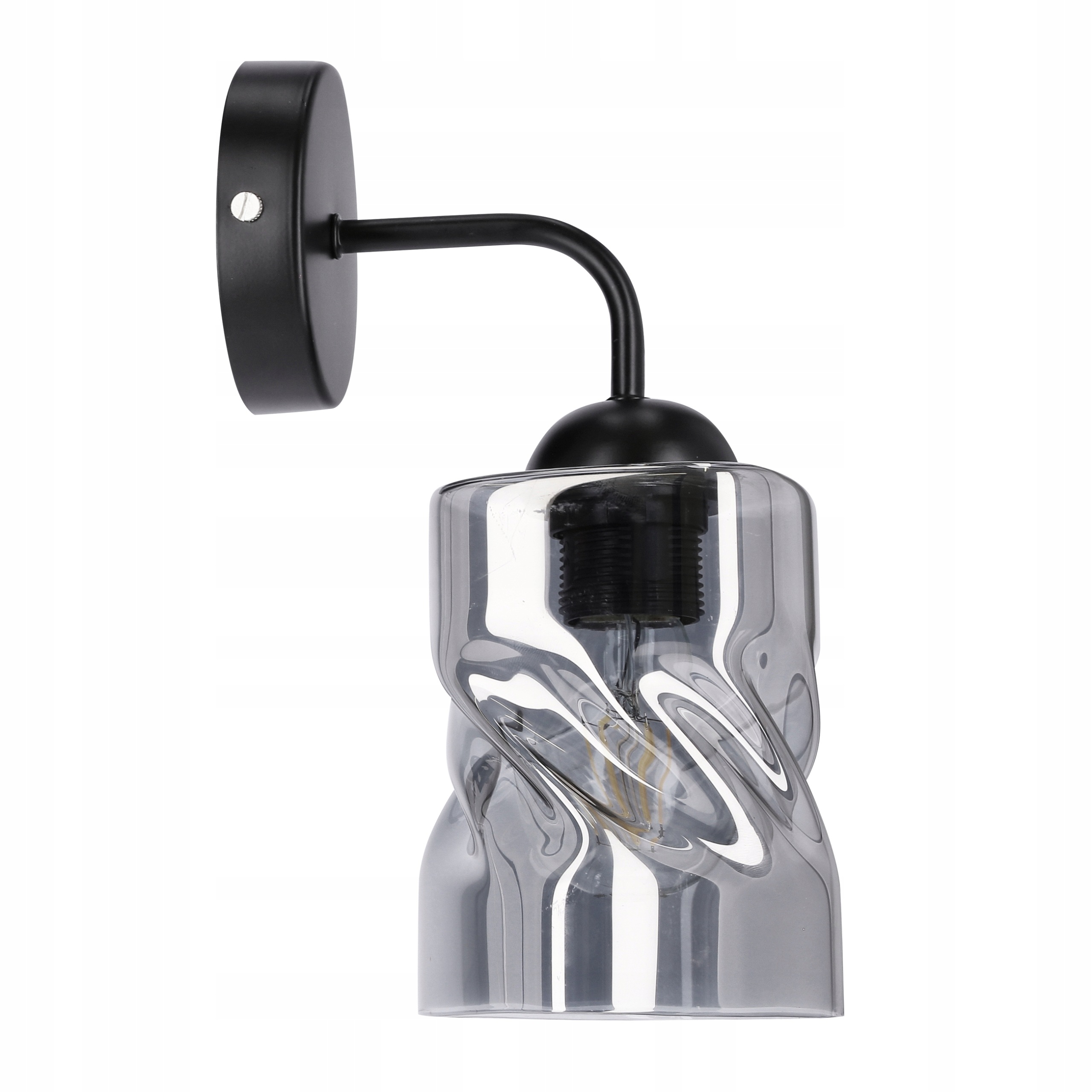 Nástěnná lampa Černá Matná skleněná Stínidlo Kouřové