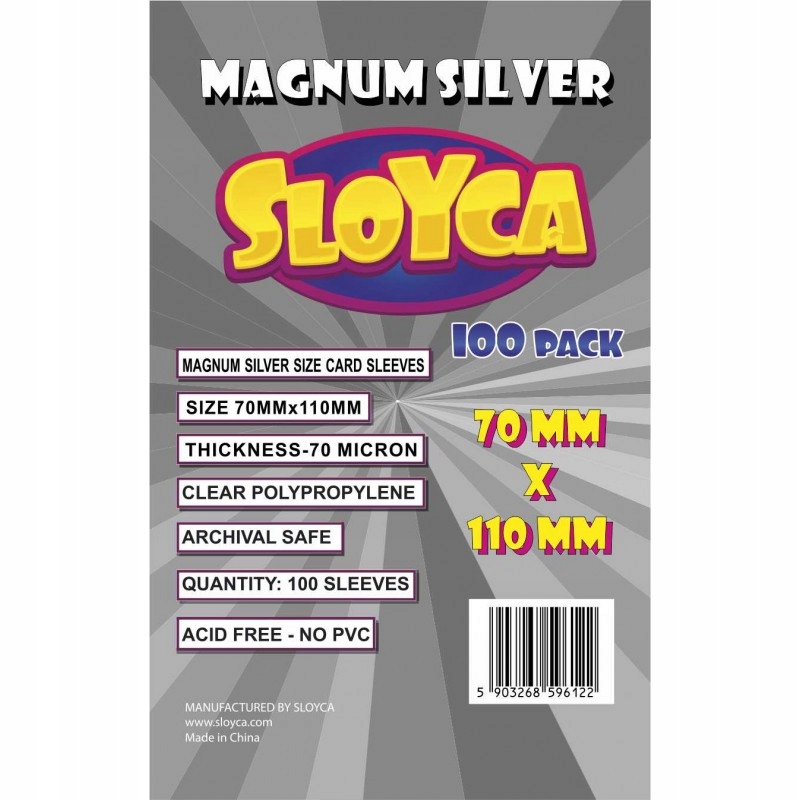 Koszulki Na Karty Sloyca Magnum Silver 70x110mm 100 sztuk