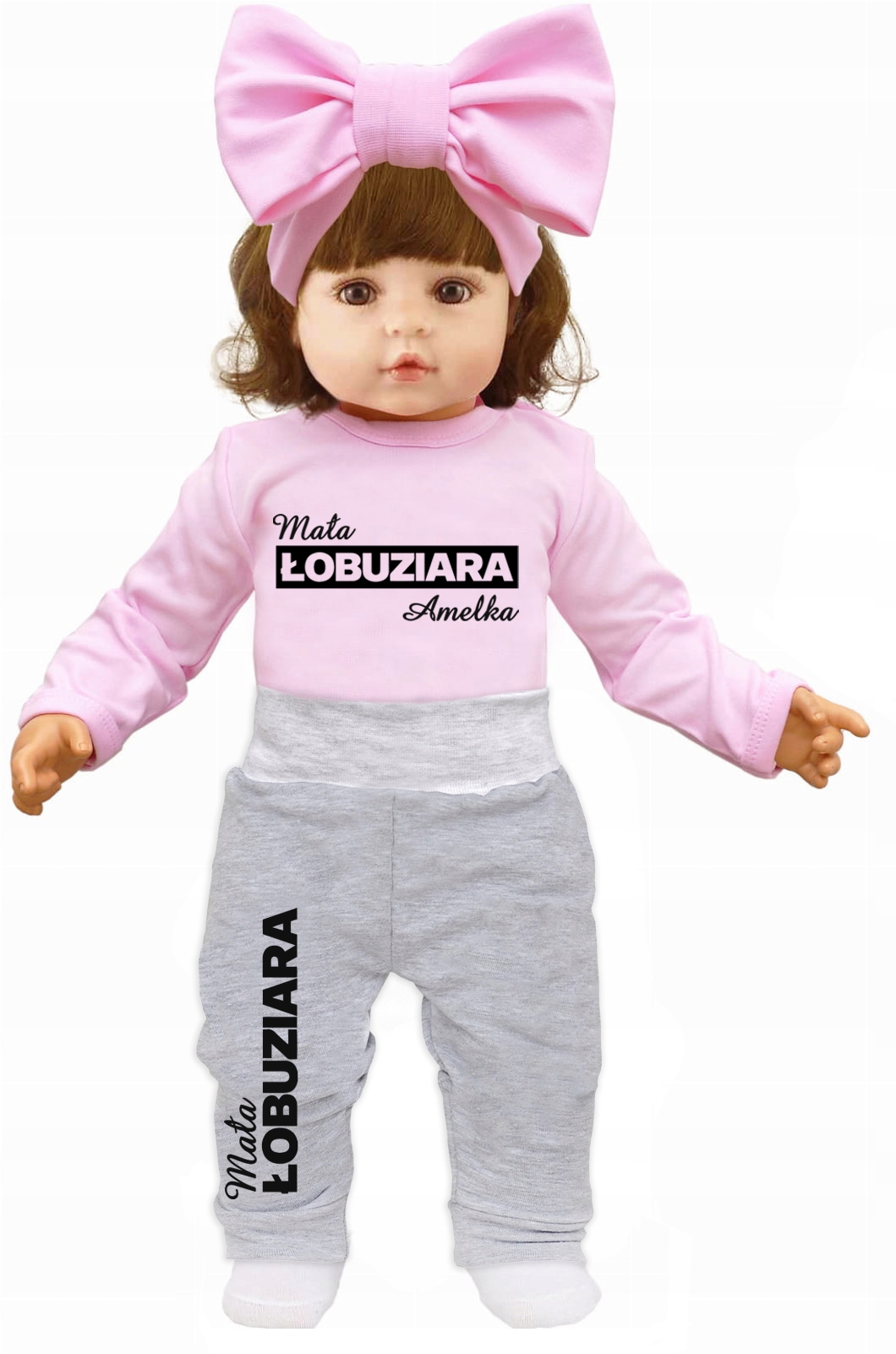 Komplet body spodnie Mała ŁOBUZIARA IMIĘ 62 Rozmiar 62