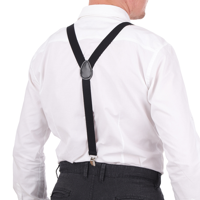 Набор мужской подтяжки + галстук-бабочка черный подарок шаблон доминирующий без рисунка