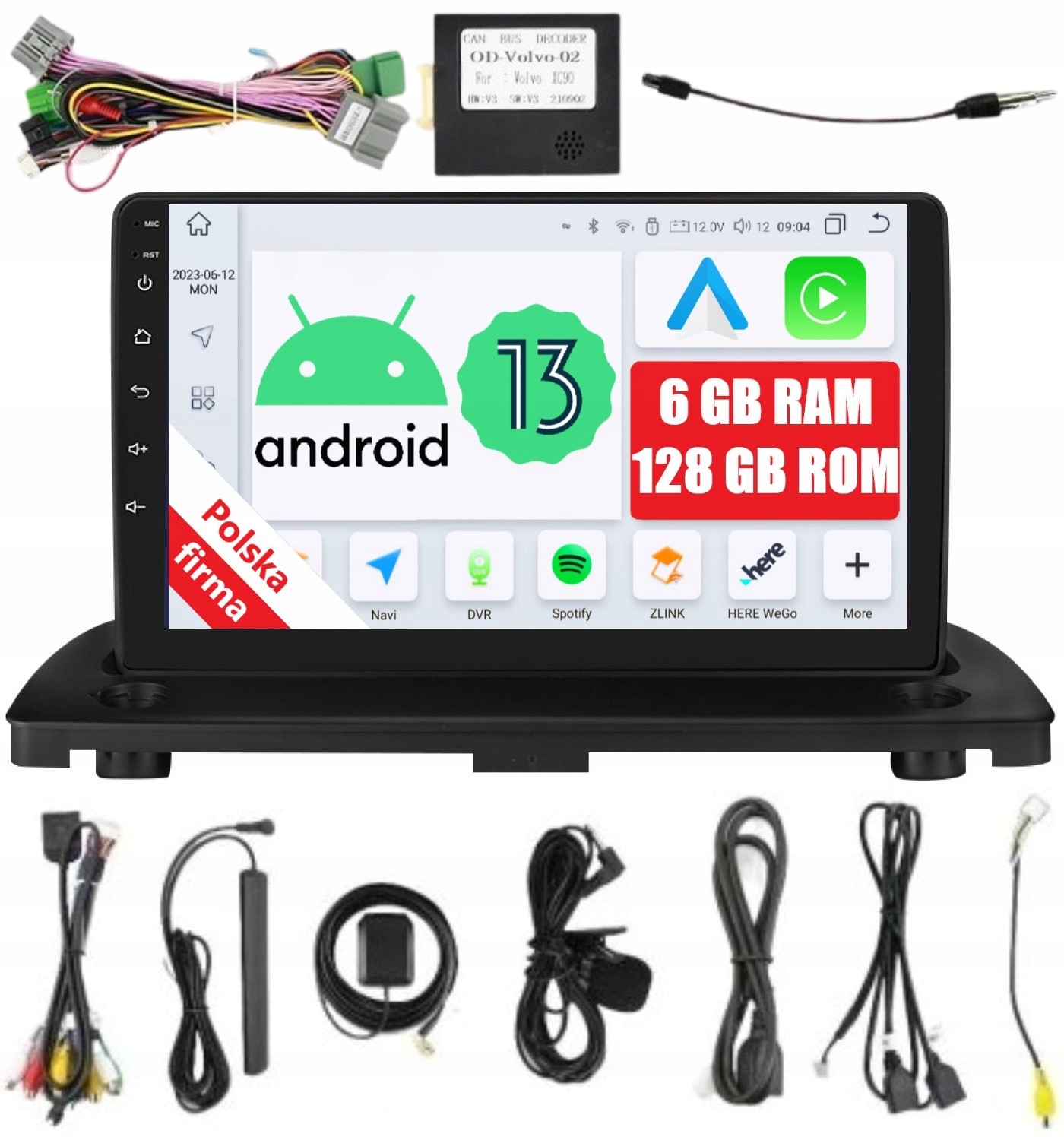 Rádio 2DIN Navigace Android Volvo XC90 Dsp Carplay 6/128 Gb Lte