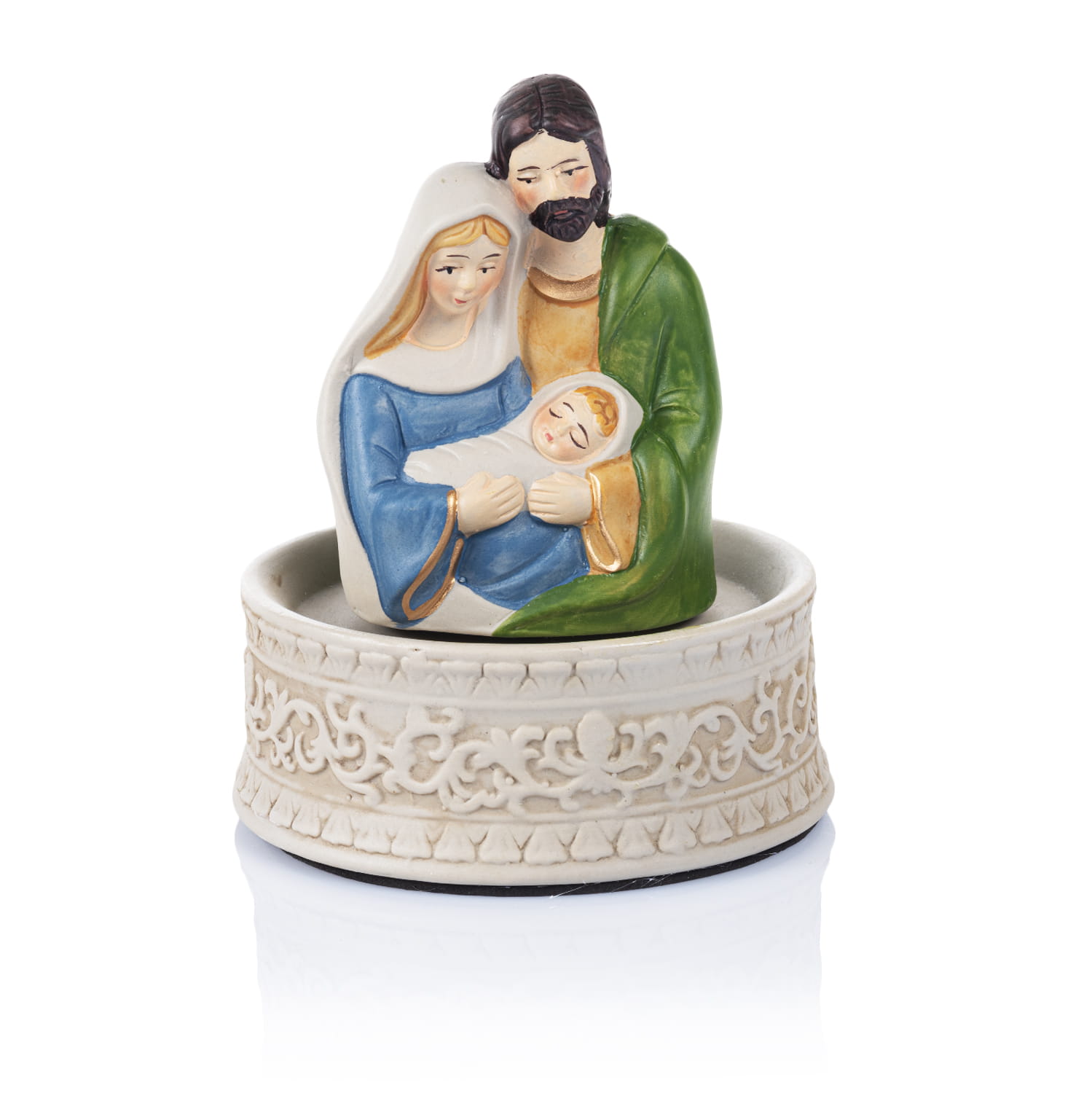 Vánoční betlém Svatá rodina 15 cm hrací skříňka Ceramico