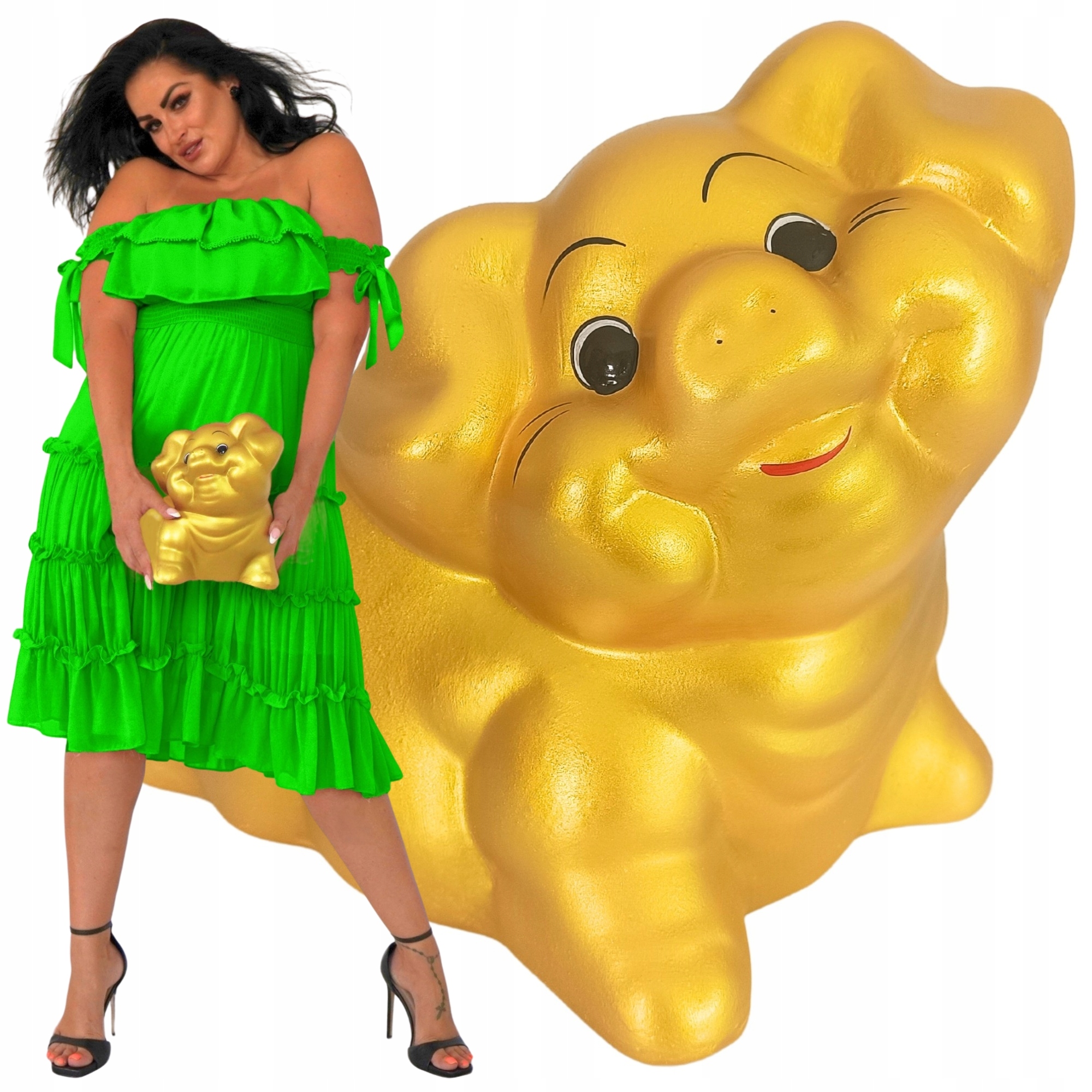 Pokladnička prasátko extra velké keramické k rozbití bez otevření XXL zlatá