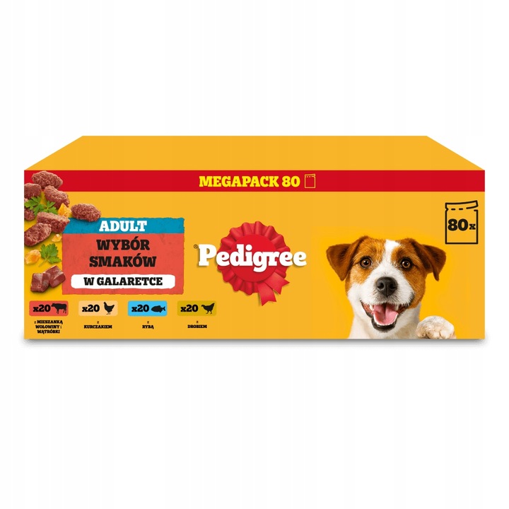 Levně Pedigree Adult Krmivo Mokré Pro Dospělé Psy MIX Chutí Želé 80X100 G