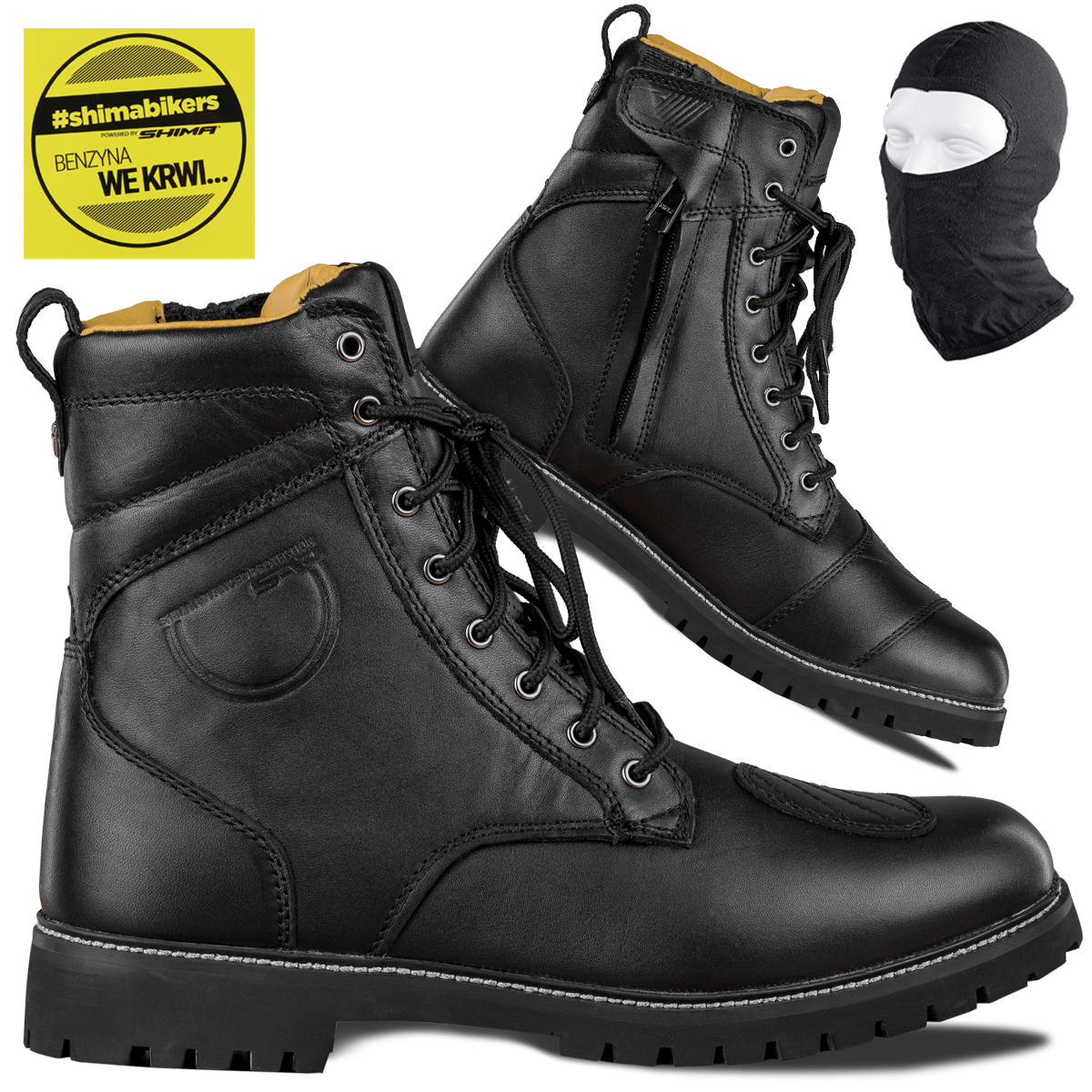 Moto Topánky Shima Thomson Black Pánske Kožené Štýlové+ Darčeky