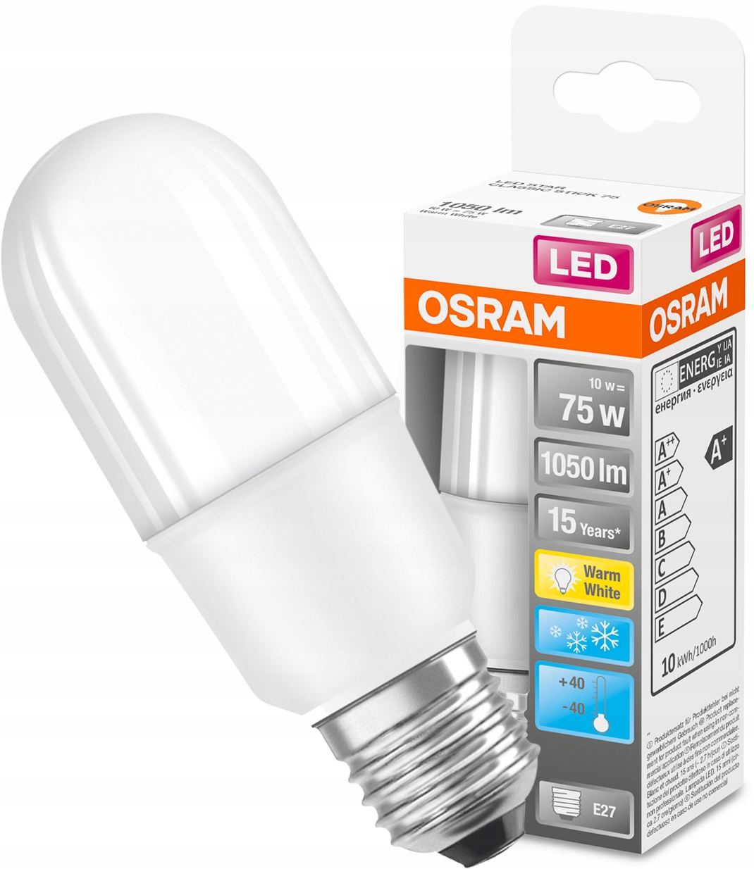 

Żarówka Led E27 Stick Rurka 10W 75W 2700K Osram
