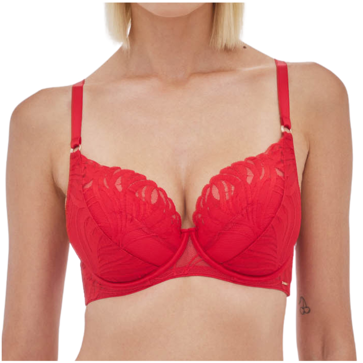 Push-up podprsenka krajková smyslná červená Alles Adore 80B