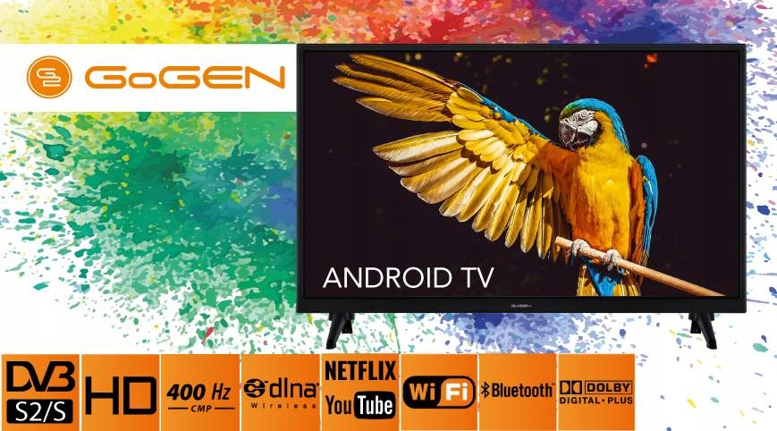 Telewizor TV SMART 24 cale WiFi DVB-T2 HEVC HDMI Rozdzielczość ekranu (px) 1366 x 768