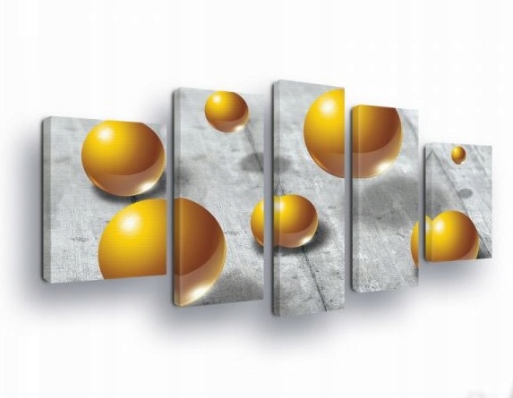 Obraz 170x100 Abstrakcia Zlaté gule 3D Šedá Textúra Polypty Moderný