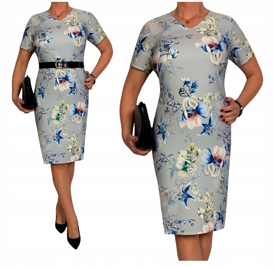 Šaty s květinami jaro léto svaté přijímání svatební hostina xl 40 42 44 46 48 50 52 54 56