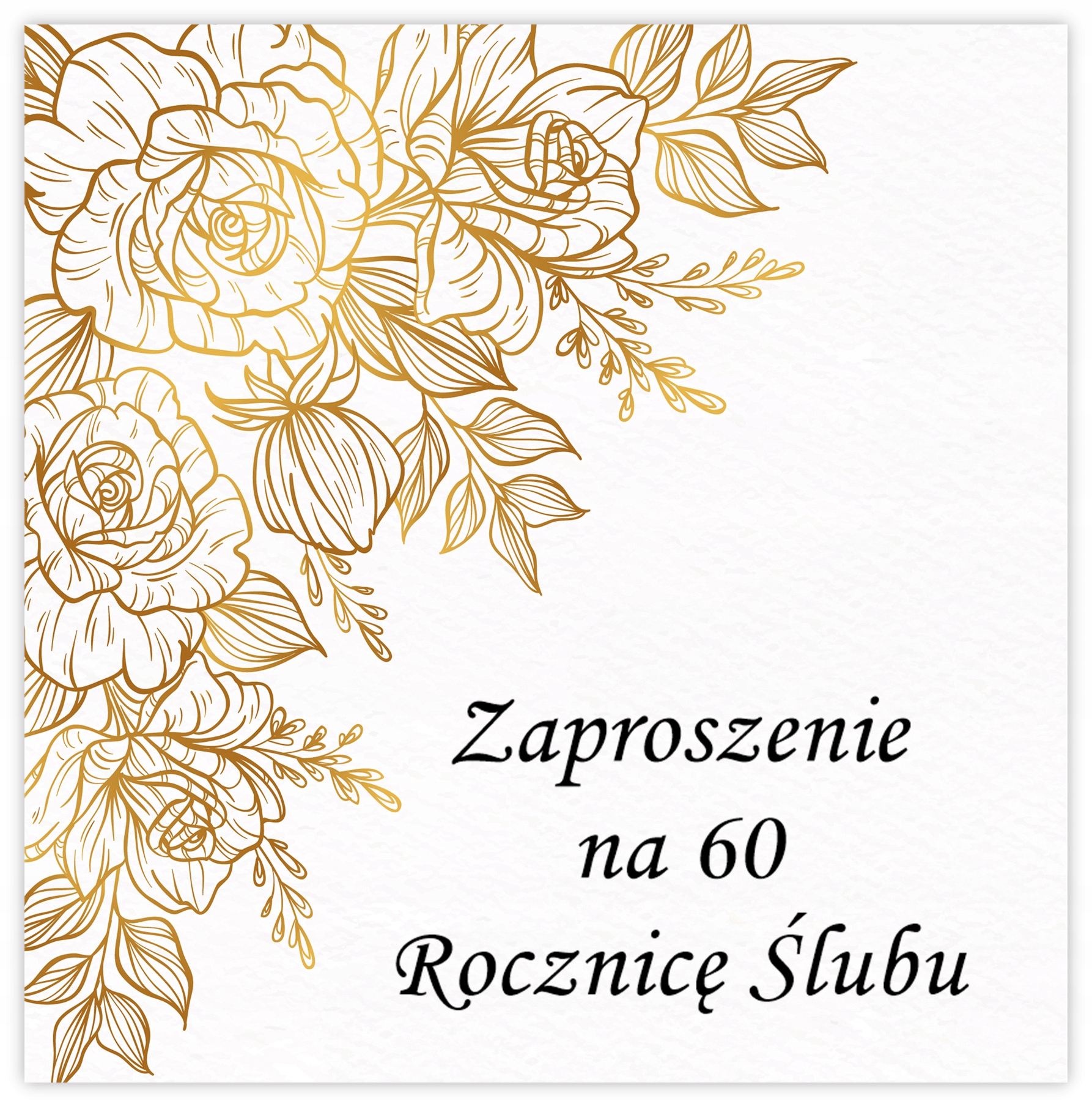 ZAPROSZENIA NA 60 ROCZNICĘ ŚLUBU DIAMENTOWE GODY BEZ KOŚCIOŁA + koperta