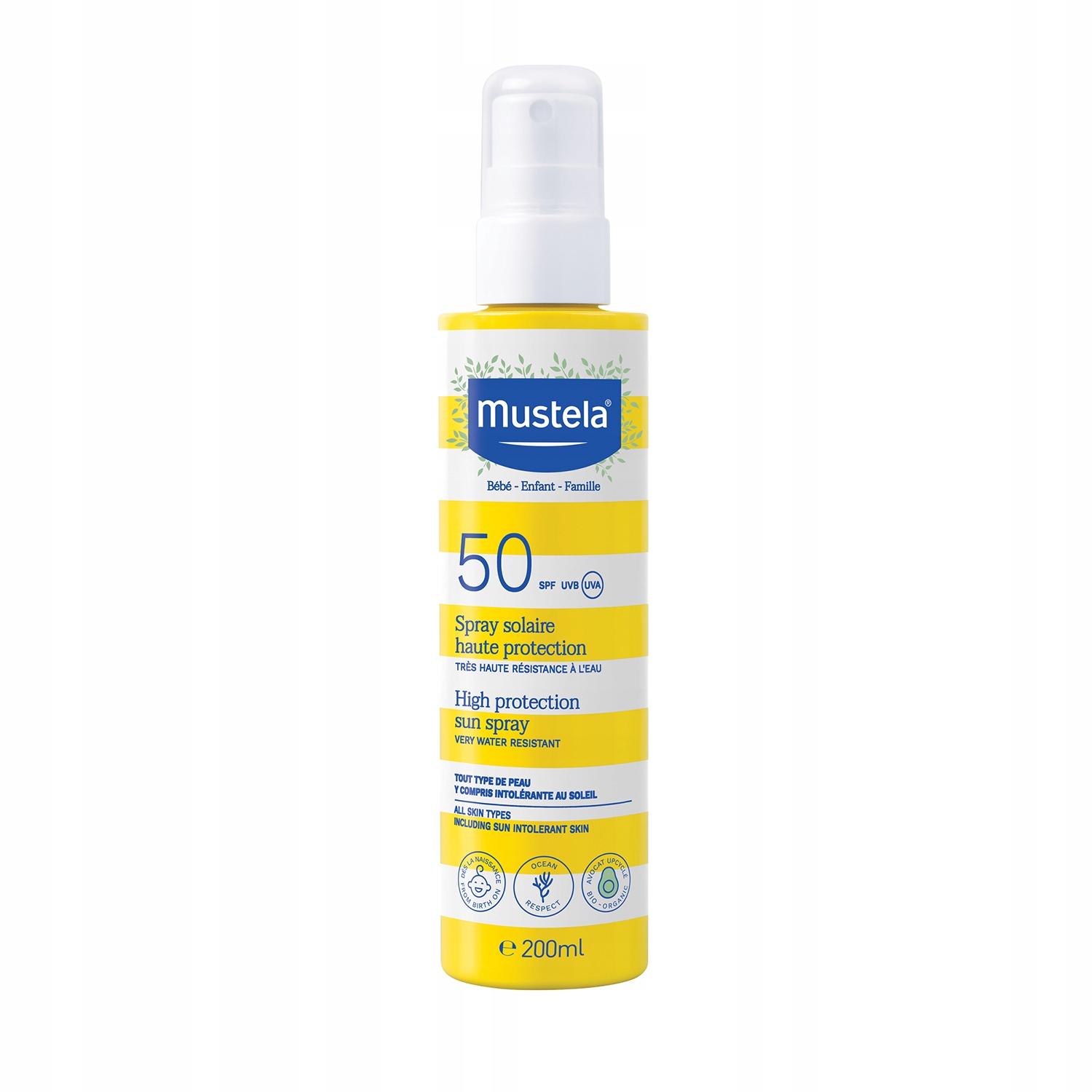 Mustela Spray przeciwsłoneczny Spf 50+ 200 ml dla dzieci i całej rodziny
