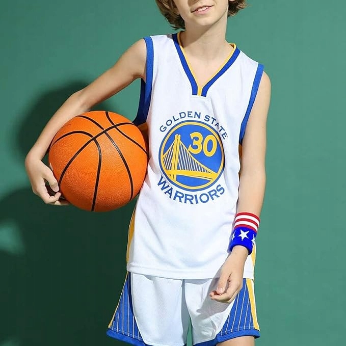 KOSZULKA NBA GOLDEN STATE WARRIORS STEPH CURRY BIAŁA 30 + SPODENKI Kolor dominujący biały