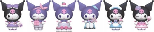 Sada 12 figurek Kuromi ze série Sanrio Kuromi Party v baleních