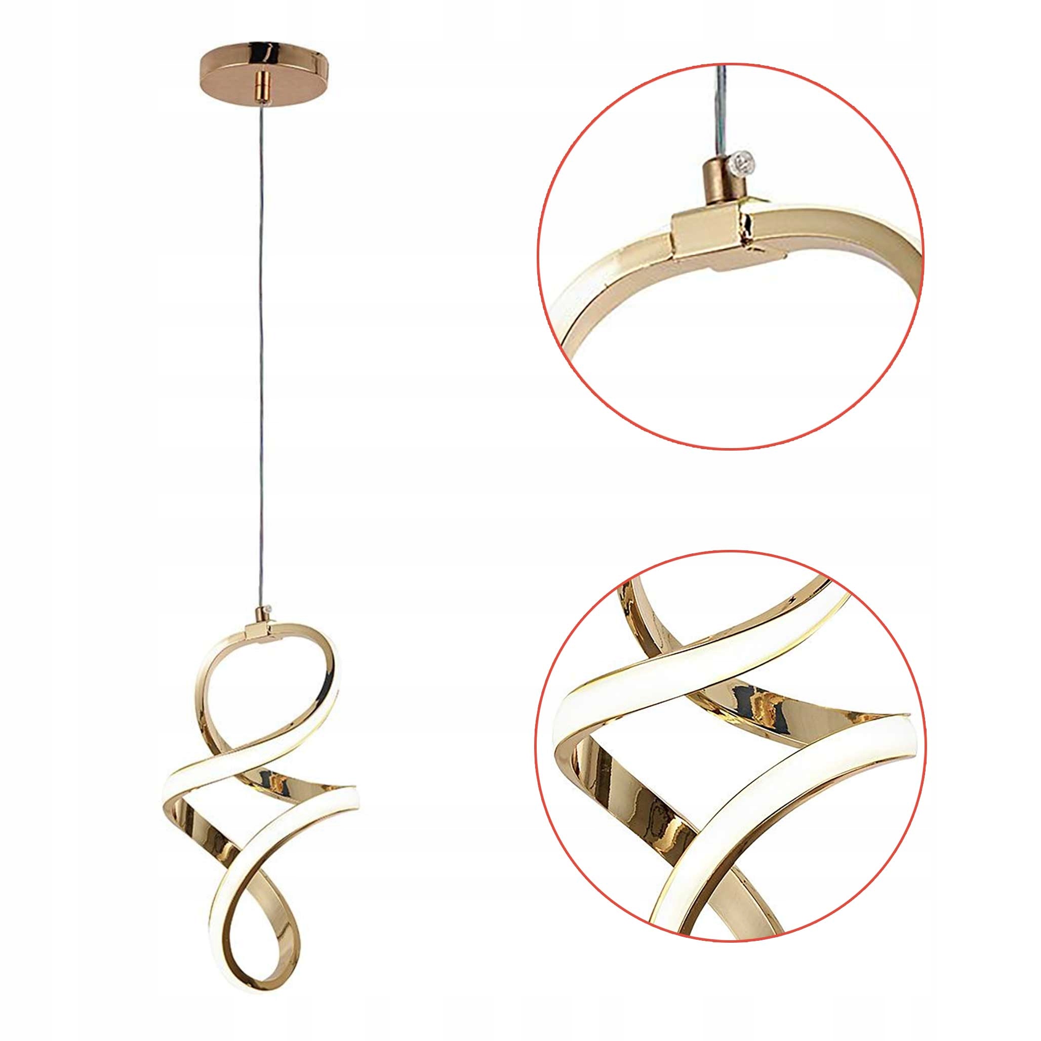 Závěsná stropní lampa Zlatá Led Geometrický Elegantní lesk